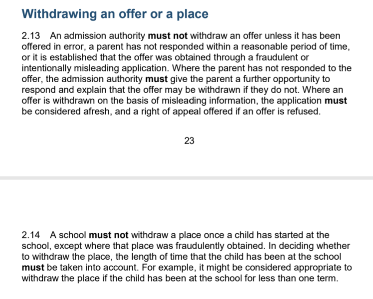 School removing my daughters place