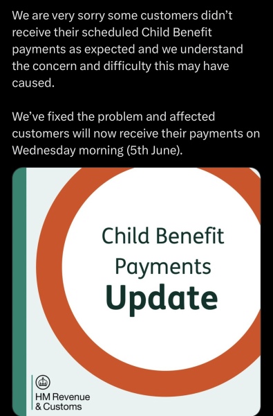 child benefit not paid