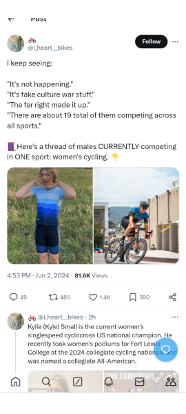 Will there be any males in women's teams at the Olympics?