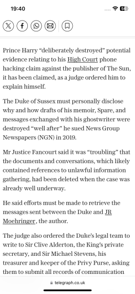 Harry’s litigation