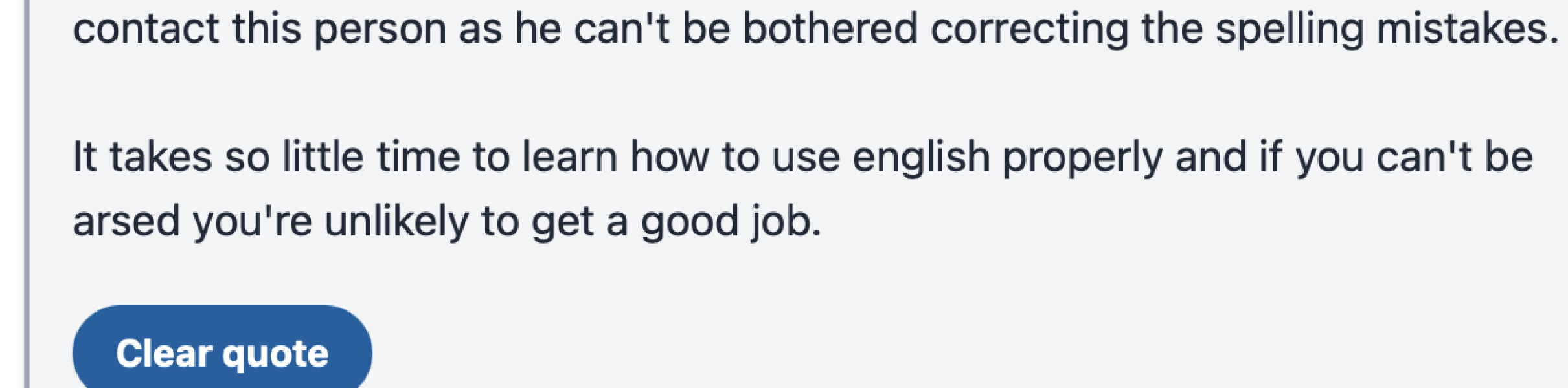Why pick at spelling /grammar