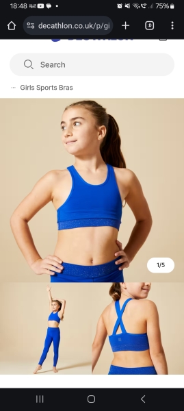 8y old girl we gym in bra top and leggings