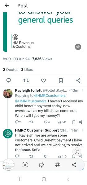 child benefit not paid