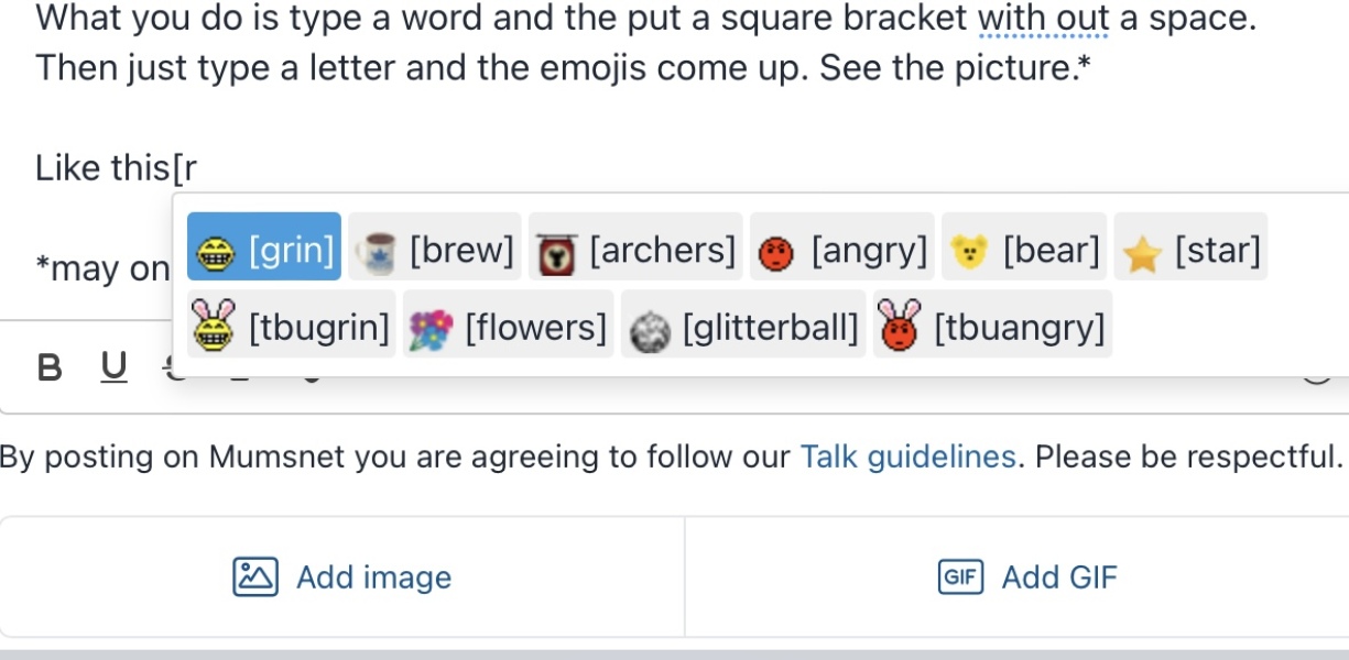 So I’ve just discovered how to find all the Mumsnet secret emojis.
