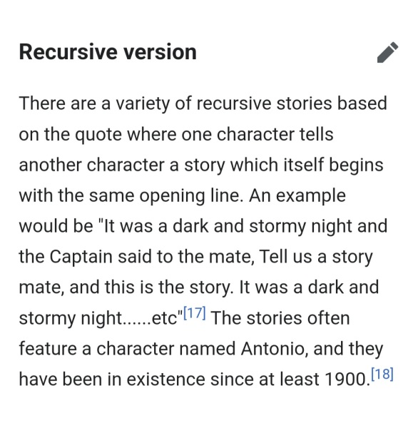 Anyone else remember "It was a dark and stormy night..."