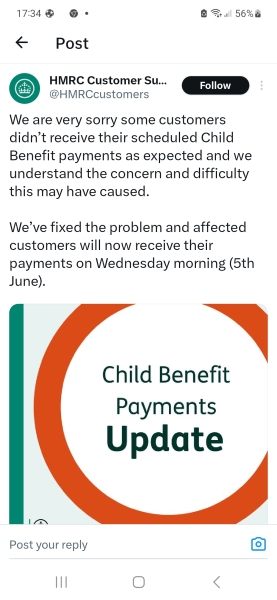 child benefit not paid