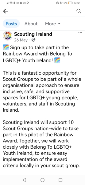 Belong 2 linking up with Scouting Ireland. I feel this is extremely inappropriate
