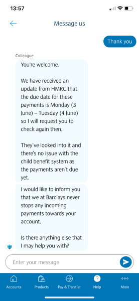 child benefit not paid