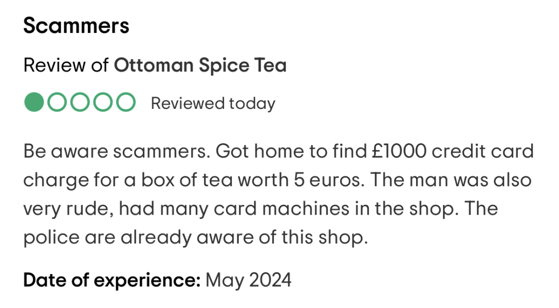 Going to side in Turkey? Avoid this scam shop