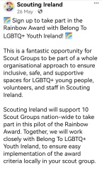 Belong 2 linking up with Scouting Ireland. I feel this is extremely inappropriate