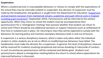 AIBU to insist my son has the suspension lifted?