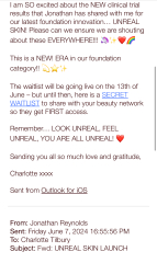 Who else got the Charlotte Tilbury email meant for internal people only?