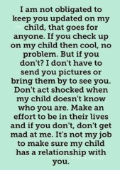 To think its not only my job to keep family relationships
