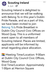 Belong 2 linking up with Scouting Ireland. I feel this is extremely inappropriate