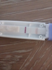 Positive after 15 mins, line thick and pink