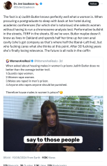 Judith Butler tells lesbian she should stay home if she doesn't want to see penises in female-only spaces