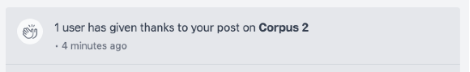 'Thanks' notifications not working properly