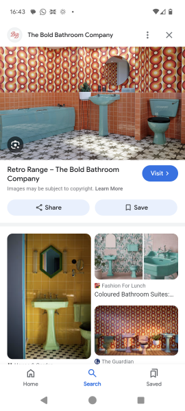 Bright blue bathroom suite - what colour walls?