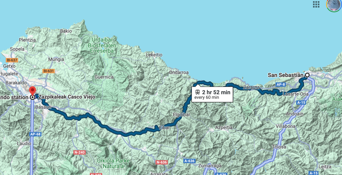 Train Bilbao to San Sebastián