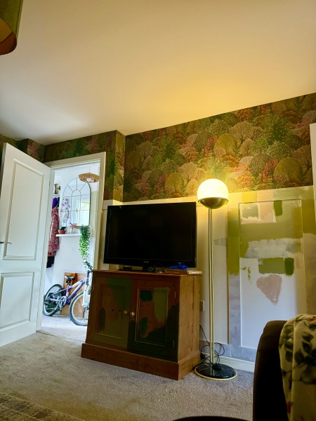 What paint colour would go with this wallpaper?