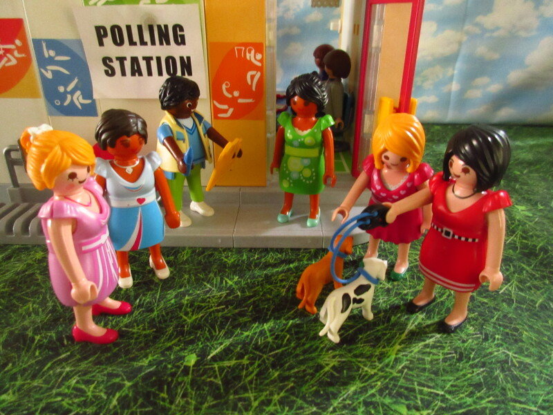 It's general election day for the Playmobil people in our house.