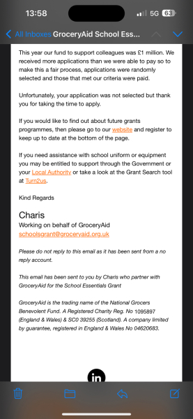 GroceryAid School Essentials Grant 2024