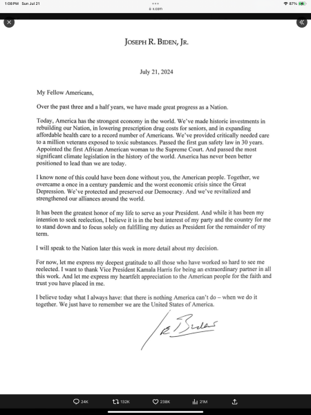 Biden drops out