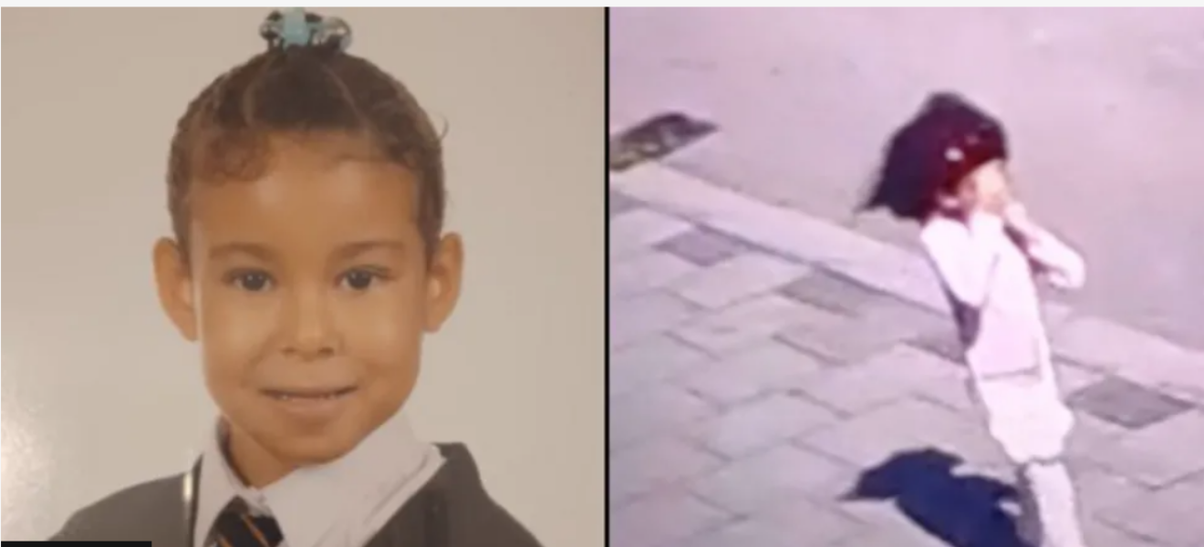 missing 6 year old SE London, biracial looking girl, hair unbrushed, pink pjs, maybe white bag