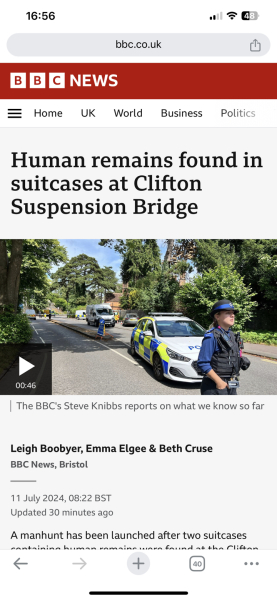 Humans remains found in suitcase in Bristol