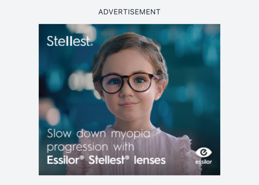 Creepy glasses girl ad