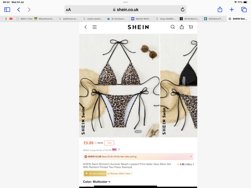 Furious with DD's swimwear