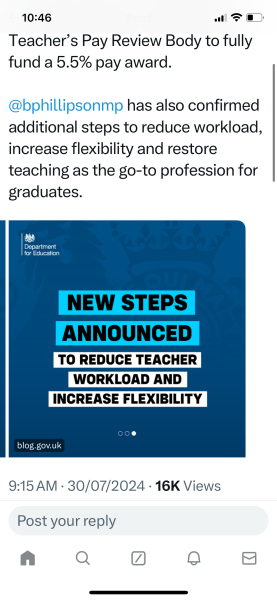 5.5% funded pay rise for teachers and binning performance related pay