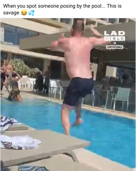 Splashing people in the pool?