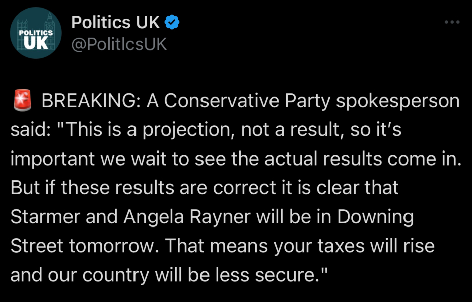 Thread 54 Sunak: On His Majesty's Secret Curtice., Polling Night Special