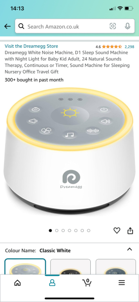 White noise device for adults