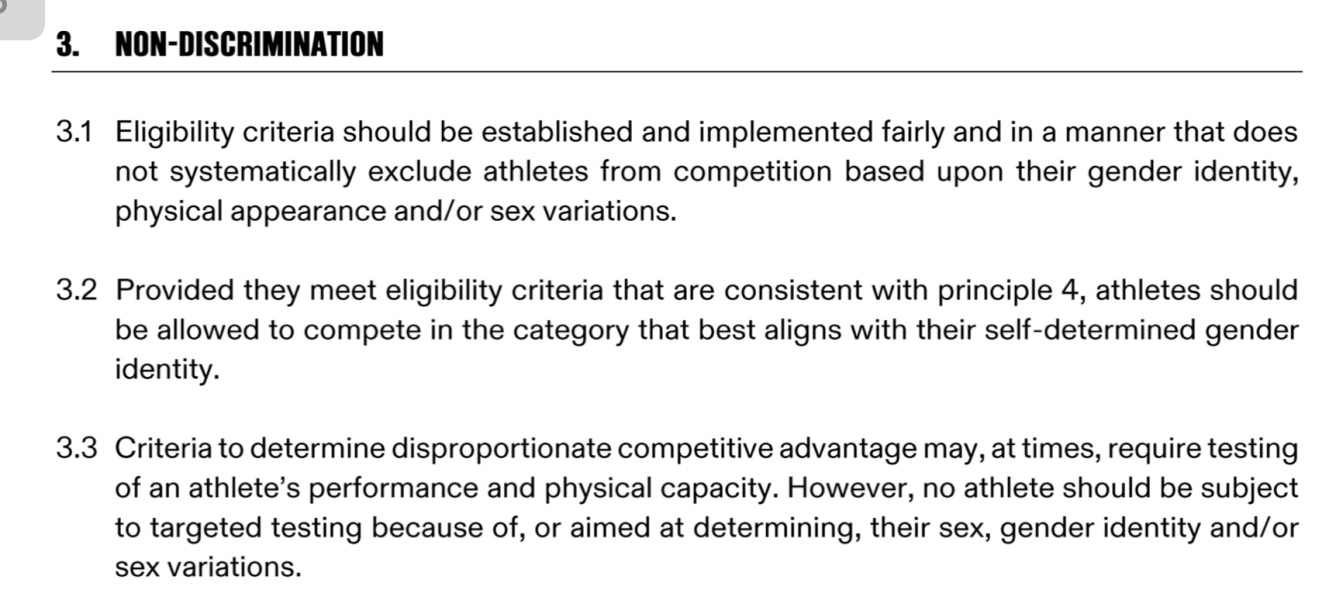 Surprisingly clear news article from Australia re XY humans competing at Olympics in female sports