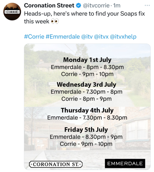 Coronation Street Thread. **NO SPOILERS PLEASE.**  Currently in early June 2024