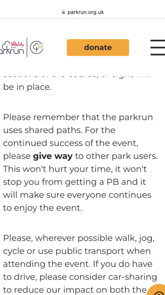 To think Parkrun shouldn't take priority over the rest of the public?