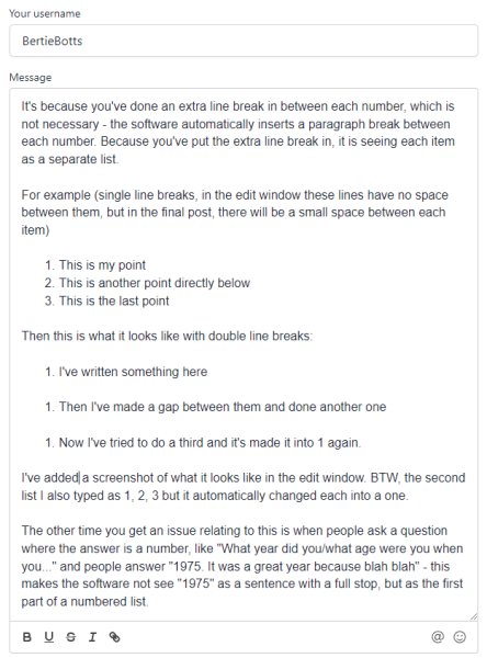 Bullet point failure