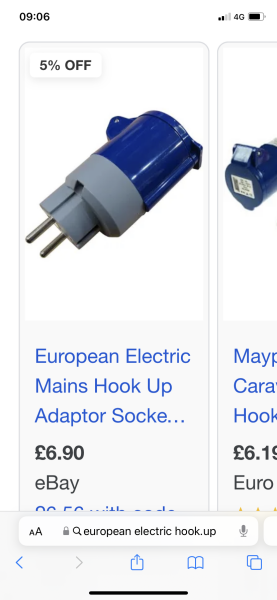 European (Holland) Camping Electric Hook Up