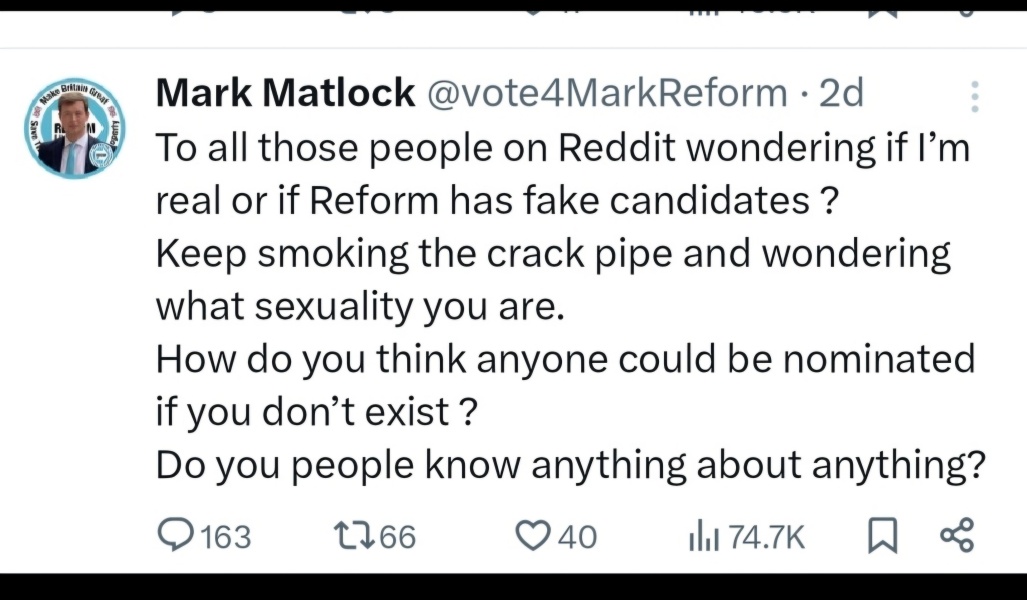 Was your Reform candidate a fake?