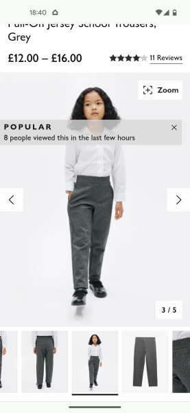 Jersey type stretchy soft school trousers?