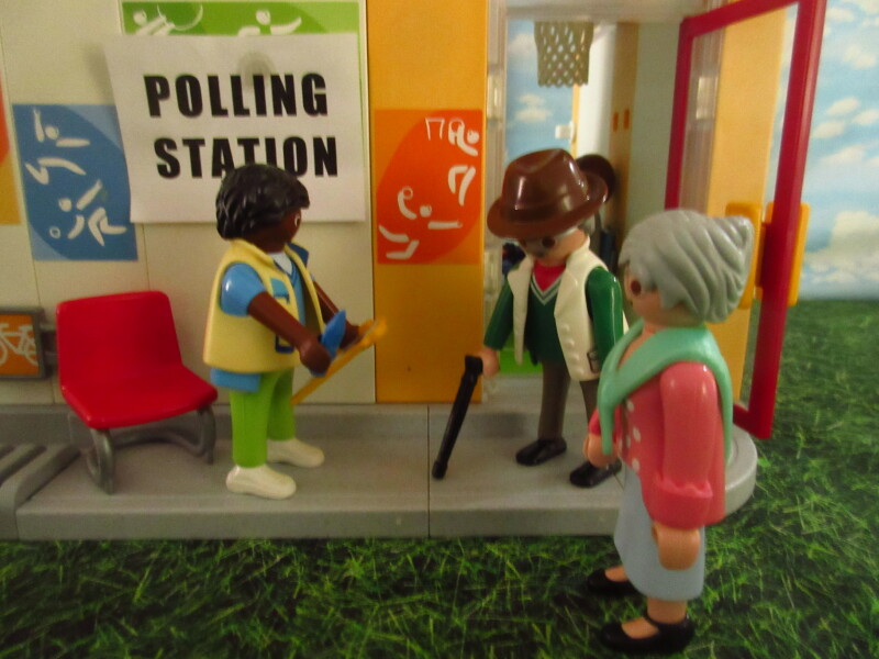 It's general election day for the Playmobil people in our house.