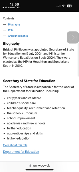 Dodds- Minister for Women.