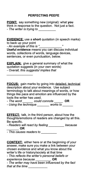 ‘I don’t know what to put’ (English gcse)