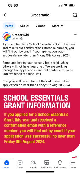 GroceryAid School Essentials Grant 2024