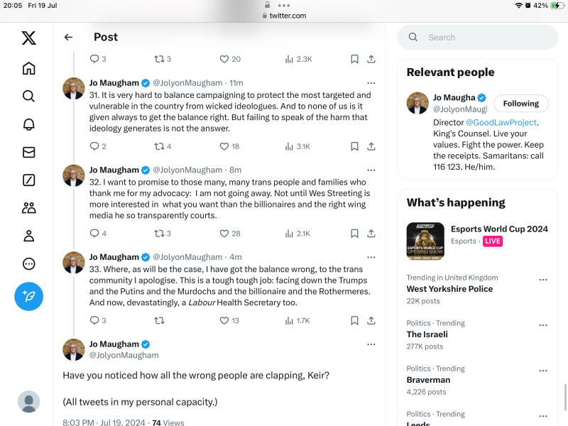 Jolyon jumps the shark - is trans a cult?