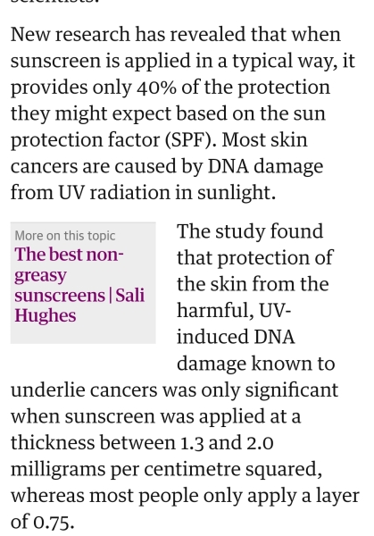 Help settle an argument about correct / safe sun screen practice?