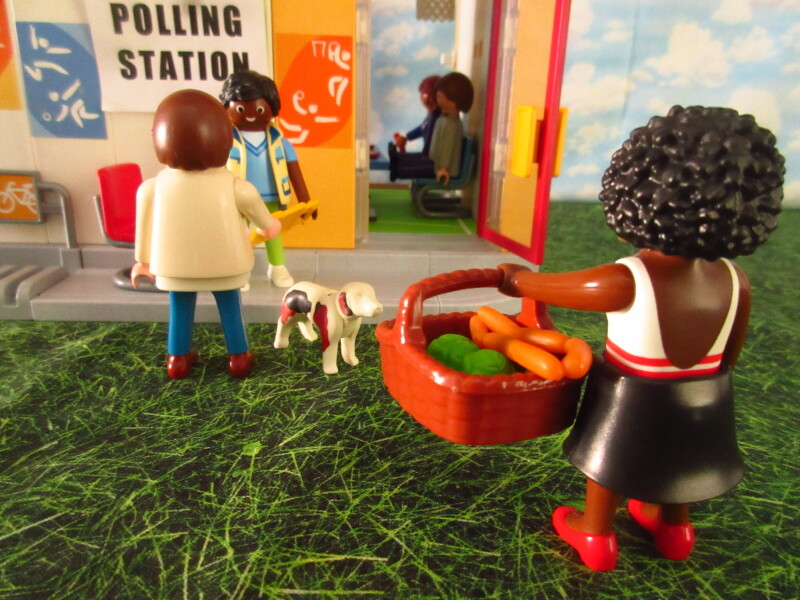 It's general election day for the Playmobil people in our house.