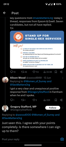 Write to your new MP, if you voted for them or not, and ask them to support women's rights, spaces and sports and protect and safeguard children. 2minute email, will help the cause